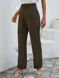 Buy SHEIN Essnce Solid High Waist Plicated Detail Suit Pants in Pakistan