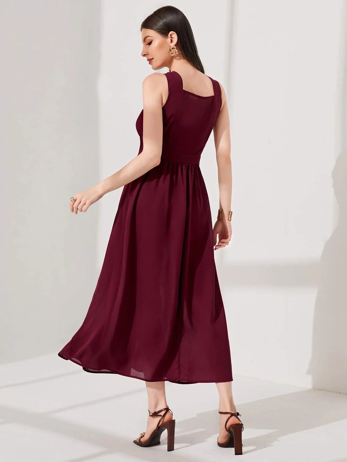 Buy SHEIN Modely Solid Halter Neck A-line Dress in Pakistan