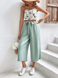 Buy SHEIN Frenchy Floral Print Cami Top & Belted Wide Leg Pants in Pakistan