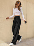 Buy SHEIN Essnce High Waist Plicated Detail Wide Leg Suit Pants in Pakistan