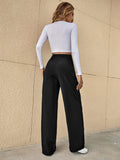 Buy SHEIN Essnce High Waist Plicated Detail Wide Leg Suit Pants in Pakistan