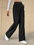 Buy SHEIN Essnce High Waist Plicated Detail Wide Leg Suit Pants in Pakistan