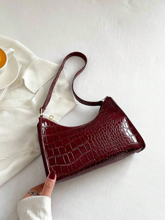 Buy SHEIN Croc Embossed Baguette Bag in Pakistan