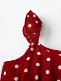 Buy SHEIN Baby Polka Dot Print Ruffle Trim Dress in Pakistan