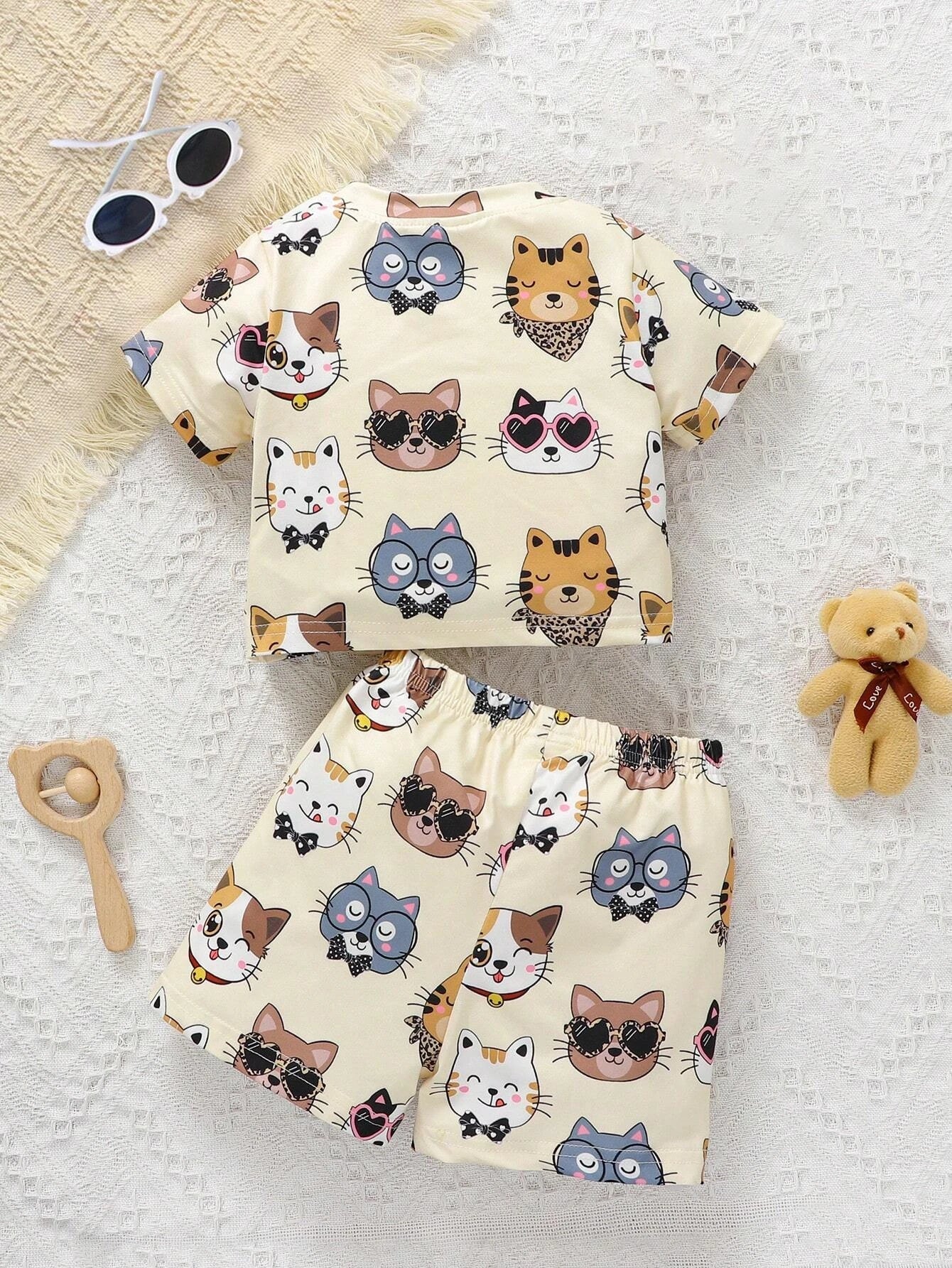 Buy SHEIN Baby Cartoon Graphic Tee & Shorts in Pakistan