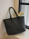 Buy SHEIN Large Shoulder Tote Bag Geometric Pattern Studded Decor in Pakistan