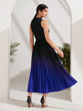 Buy SHEIN Modely Ombre Pleated Hem Mock Neck Dress in Pakistan