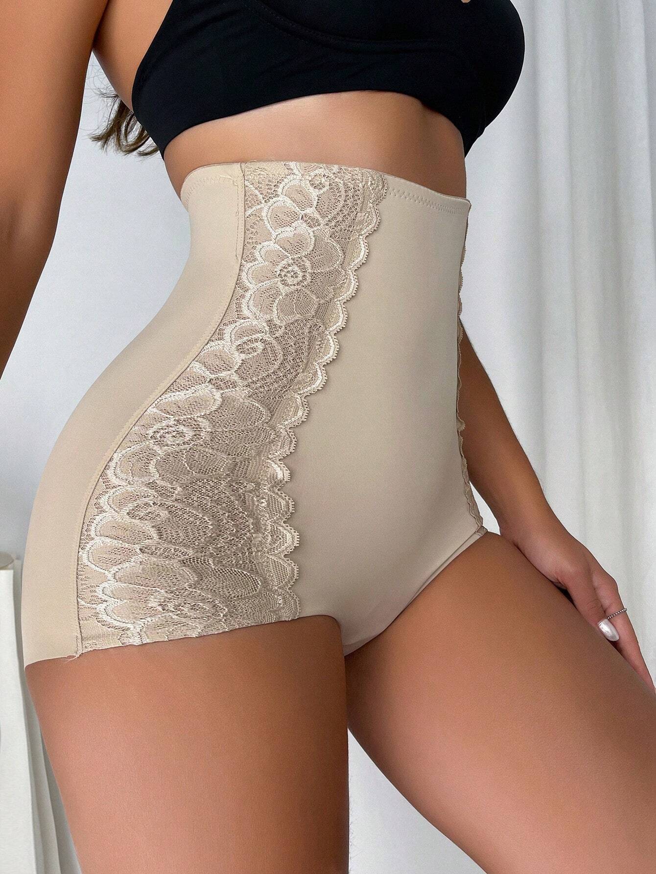 Buy SHEIN Contrast Lace High Waisted Shapewear Panty in Pakistan