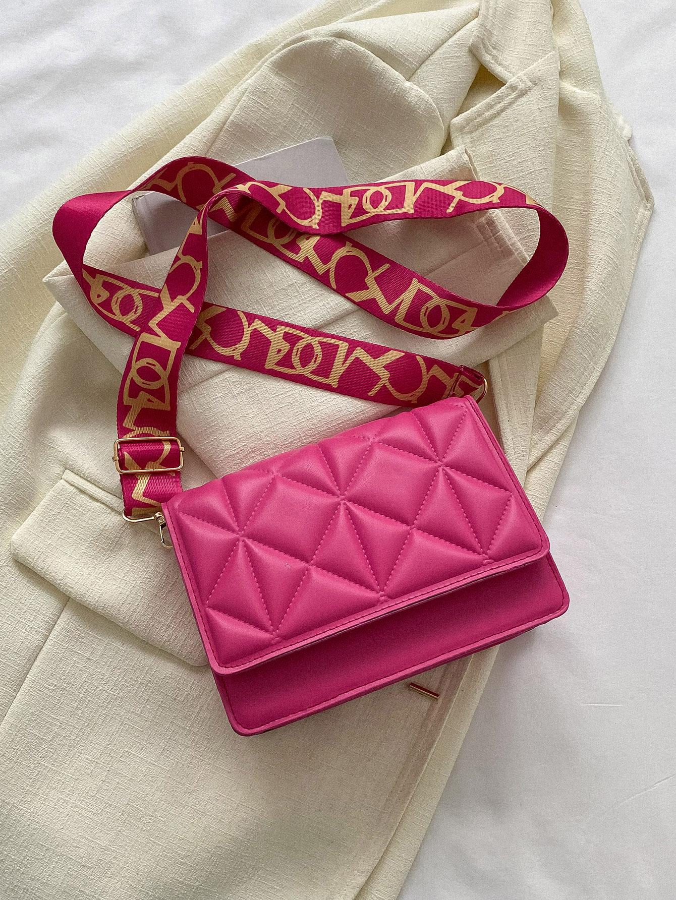 Buy SHEIN Mini Pink Stitched Pu Flap Square Bag in Pakistan