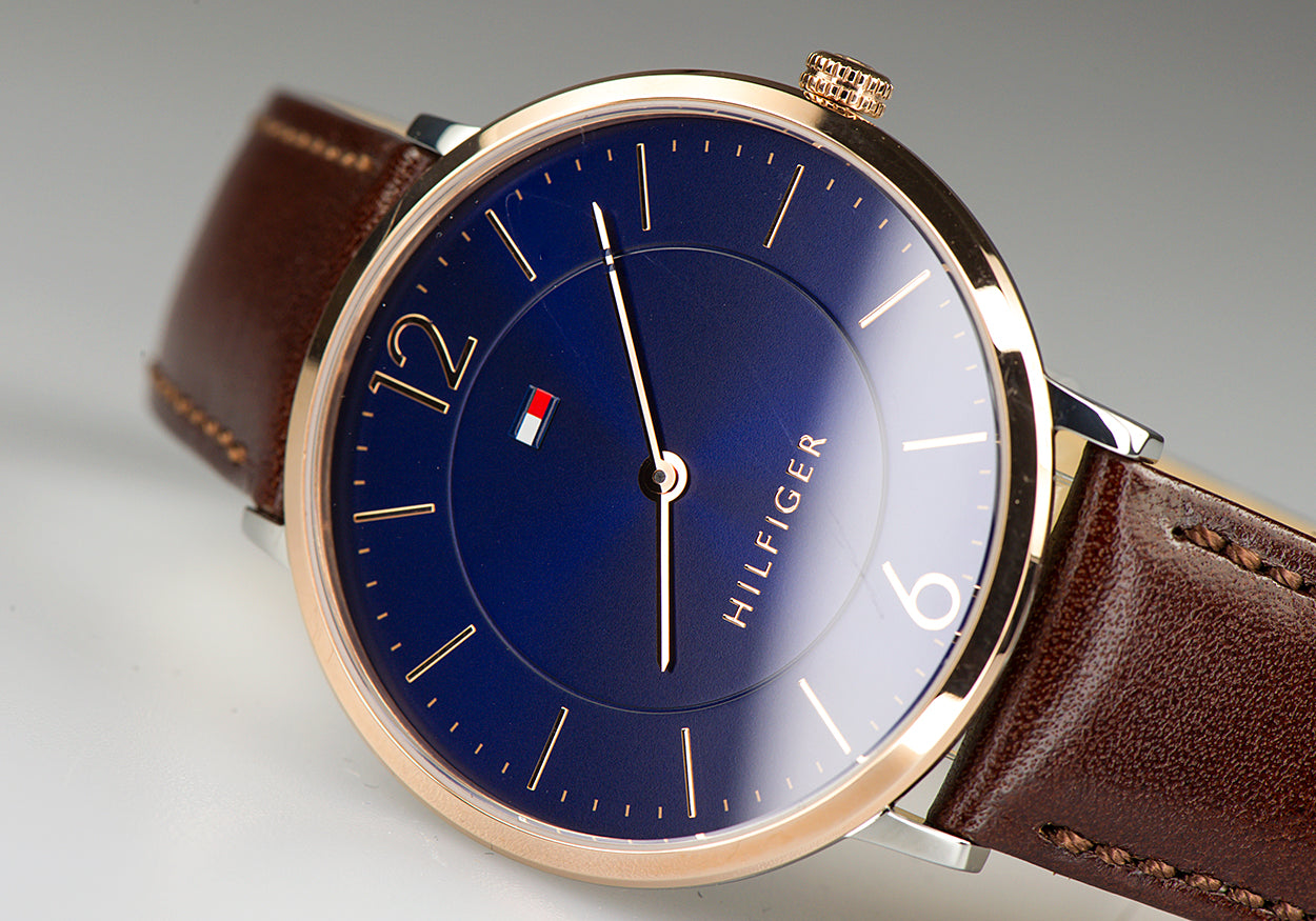 Buy Tommy Hilfiger James Blue Dial Brown Leather Strap Watch for Men - 1710354 in Pakistan