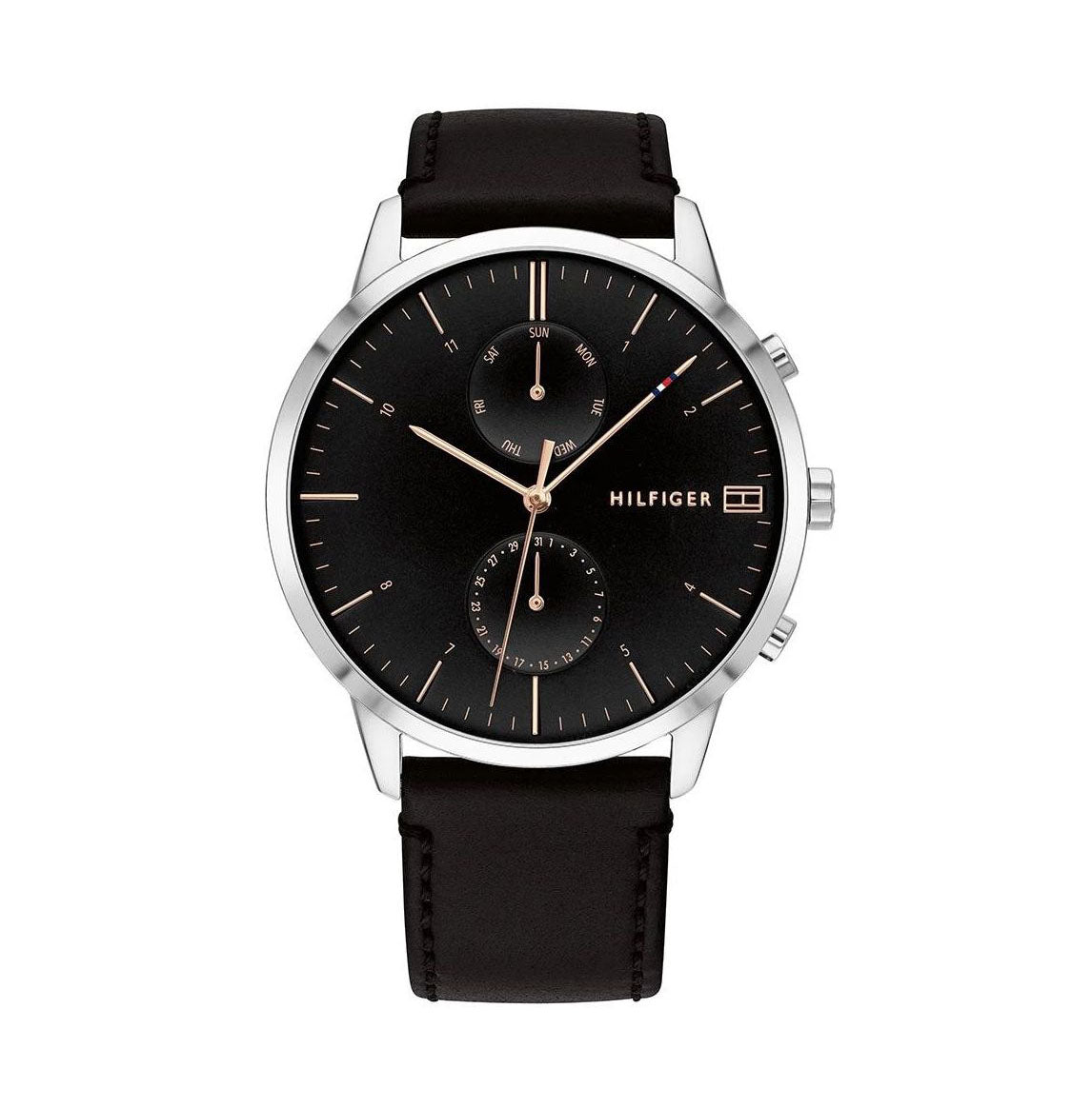 Buy Tommy Hilfiger Mens Quartz Leather Strap Black Dial 44mm Watch - 1710406 in Pakistan