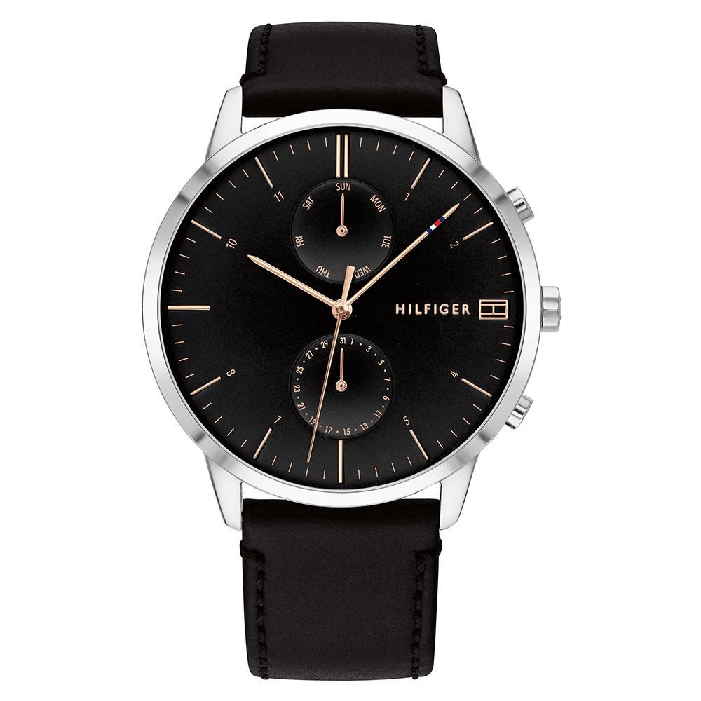 Buy Tommy Hilfiger Mens Quartz Leather Strap Black Dial 44mm Watch - 1710406 in Pakistan