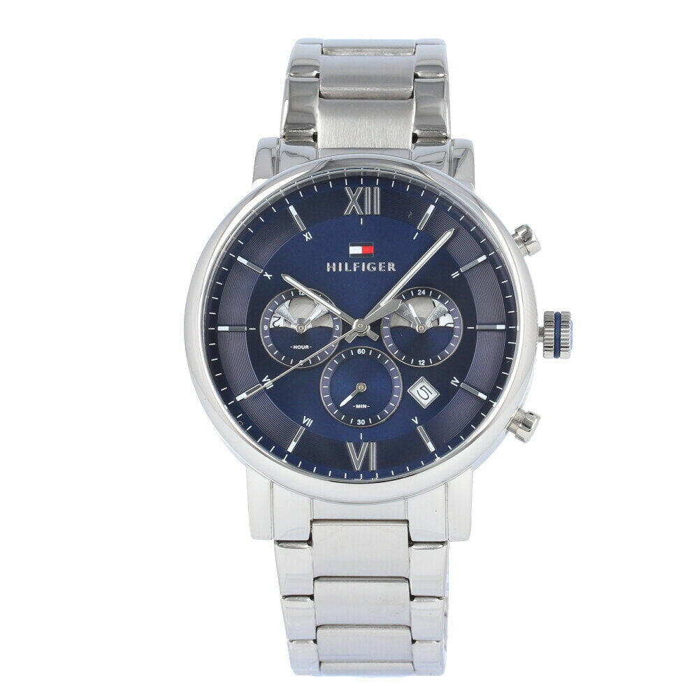 Buy Tommy Hilfiger Evan Blue Dial Silver Steel Strap Watch for Men - 1710409 in Pakistan