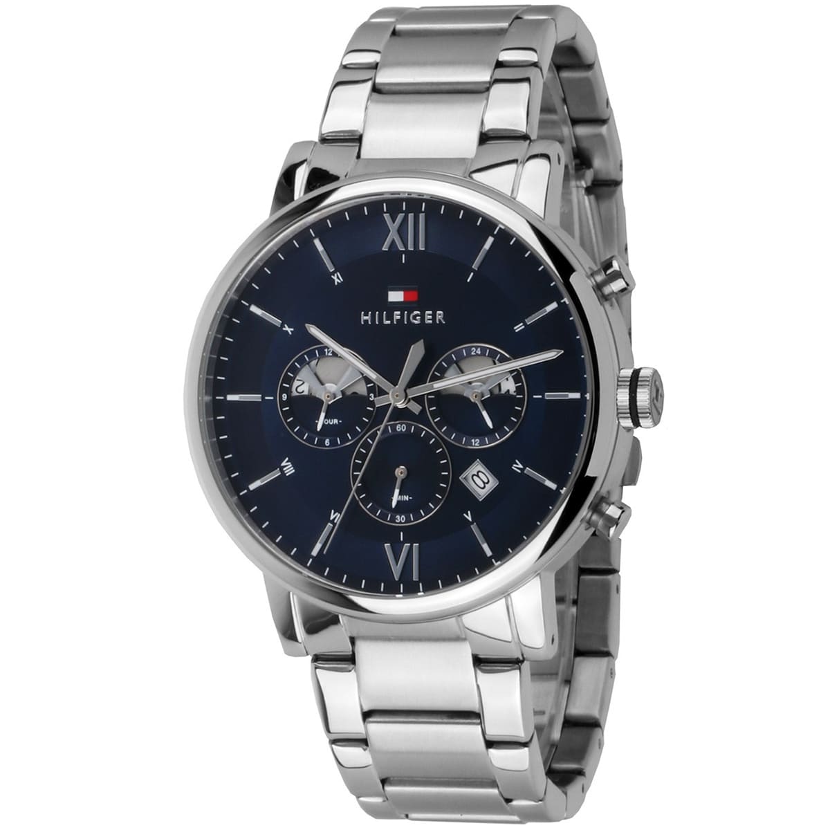 Buy Tommy Hilfiger Evan Blue Dial Silver Steel Strap Watch for Men - 1710409 in Pakistan