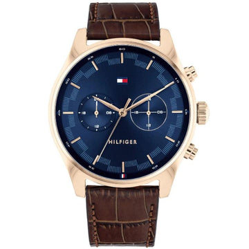 Buy Tommy Hilfiger Mens Quartz Leather Strap Blue Dial 44mm Watch - 1710423 in Pakistan