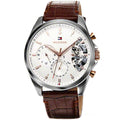 Buy Tommy Hilfiger Mens Quartz Leather Strap Silver Dial 44mm Watch - 1710450 in Pakistan