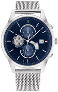 Buy Tommy Hilfiger Mens Quartz Silver Stainless Steel Blue Dial 44mm Watch - 1710504 in Pakistan