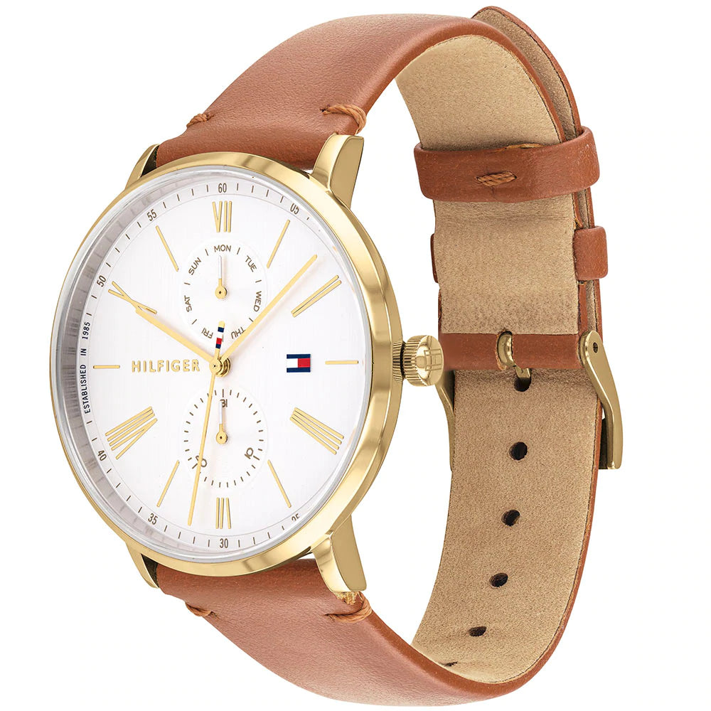 Buy Tommy Hilfiger Womens Quartz Leather Starp Silver Dial 38mm Watch - 1782073 in Pakistan