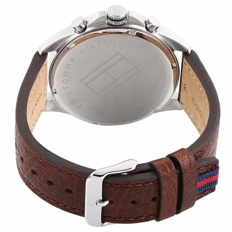 Buy Tommy Hilfiger Men's Quartz Brown Leather Strap Blue Dial 47mm Watch 1791275 in Pakistan