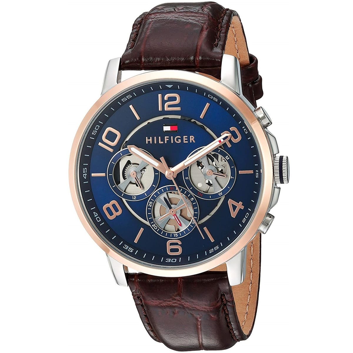 Buy Tommy Hilfiger Mens Quartz Leather Strap Blue Dial 44mm Watch - 1791290 in Pakistan