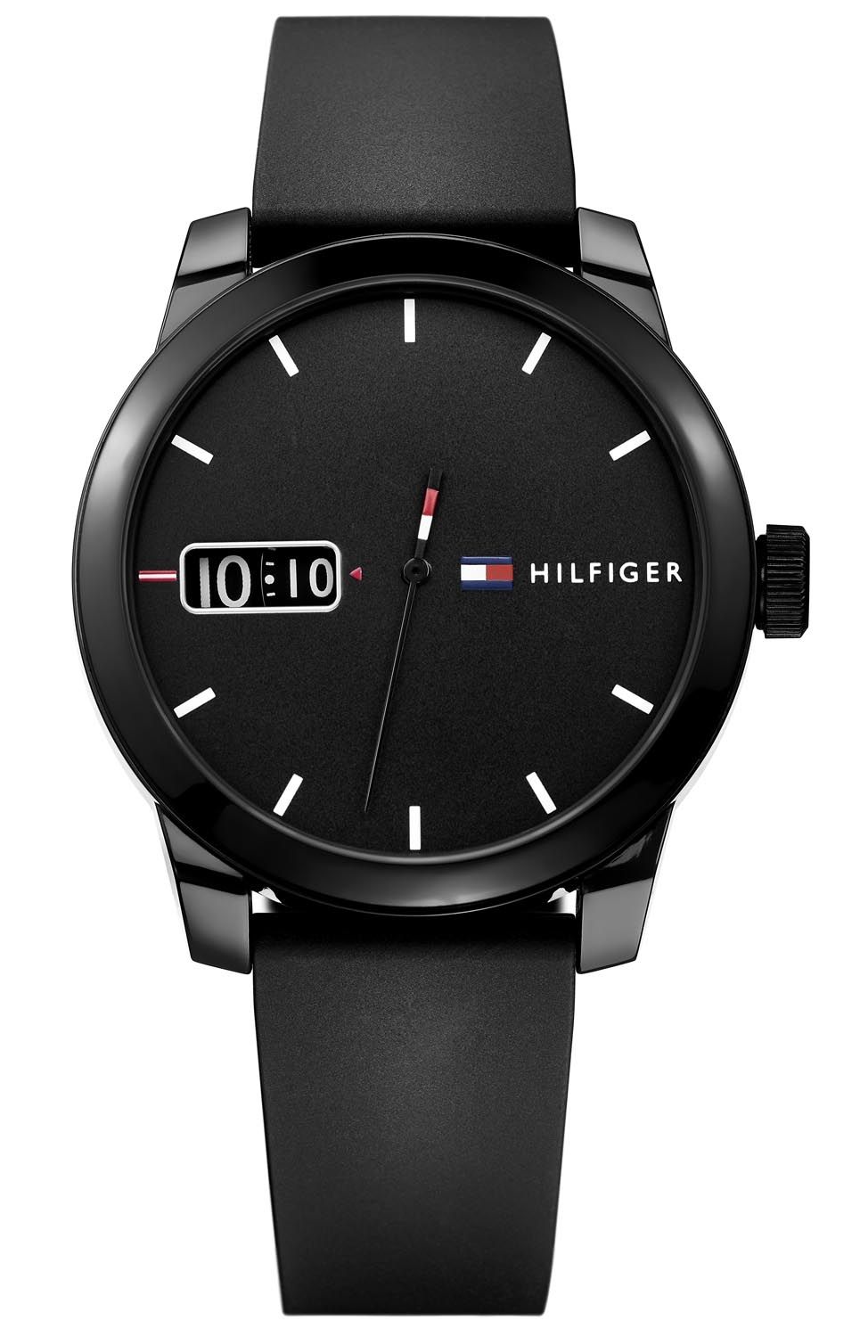 Buy Tommy Hilfiger Mens Quartz Silicone Strap Black Dial 42mm Watch - 1791382 in Pakistan