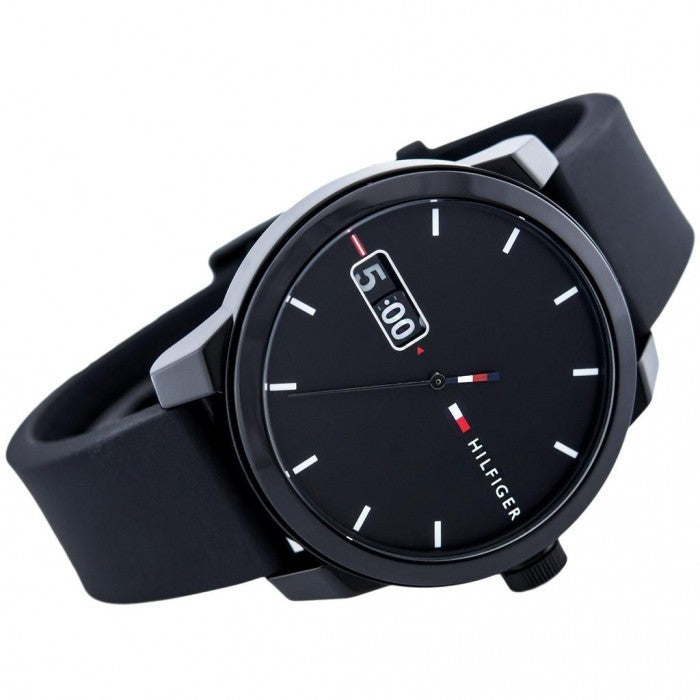 Buy Tommy Hilfiger Mens Quartz Silicone Strap Black Dial 42mm Watch - 1791382 in Pakistan