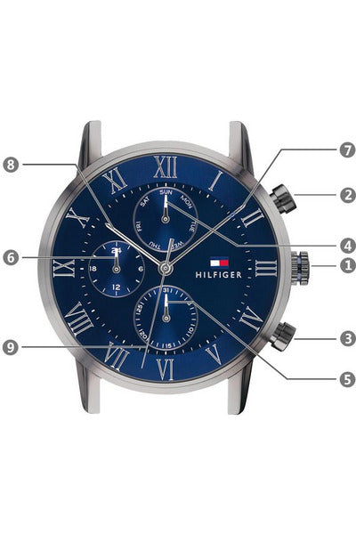 Buy Tommy Hilfiger Mens Quartz Stainless Steel Blue Dial 44mm Watch - 1791456 in Pakistan