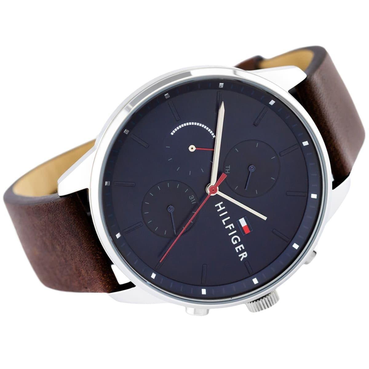 Buy Tommy Hilfiger Chase Black Dial Brown Leather Strap Watch for Men - 1791487 in Pakistan