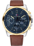 Buy Tommy Hilfiger Mens Quartz Leather Strap Blue Dial 48mm Watch - 1791561 in Pakistan