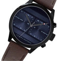 Buy Tommy Hilfiger Mens Quartz Brown Leather Strap Blue Dial 44mm Watch - 1791593 in Pakistan