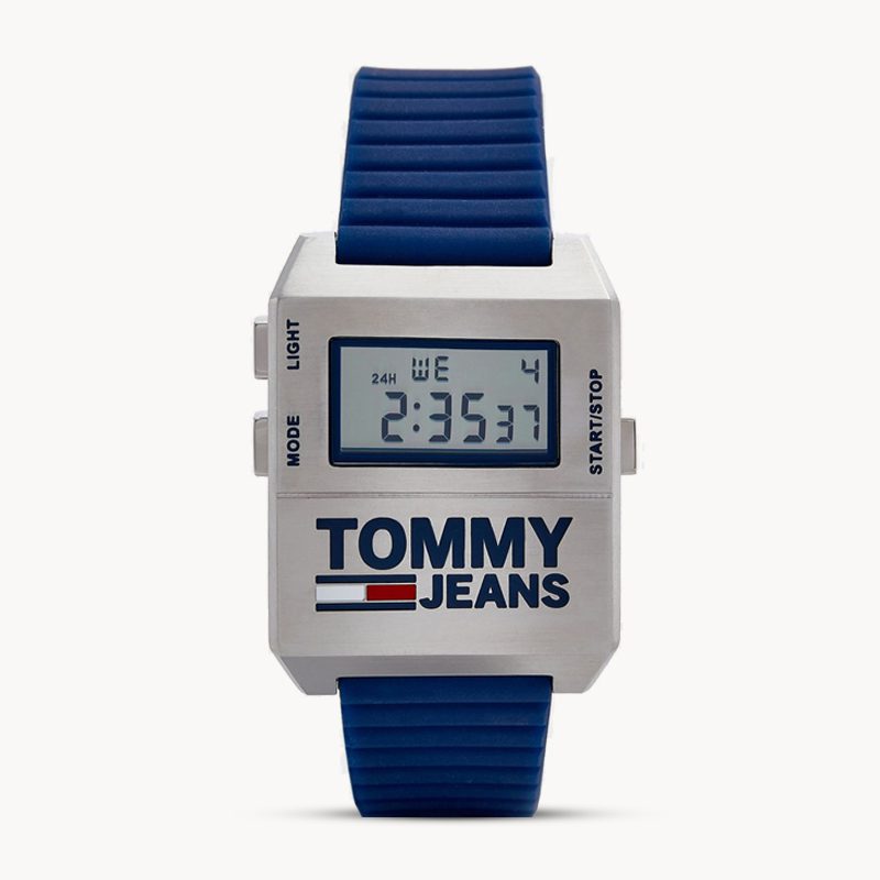 Buy Tommy Hilfiger Mens Digital Silicone Strap Silver Dial 32mm Watch - 1791673 in Pakistan