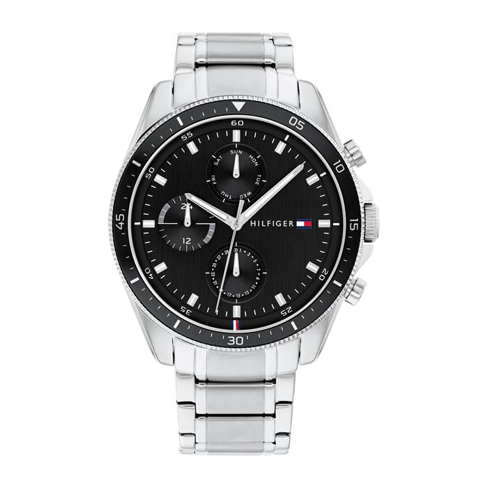 Buy Tommy Hilfiger Mens Quartz Silver Stainless Steel Black Dial 44mm Watch - 1791835 in Pakistan