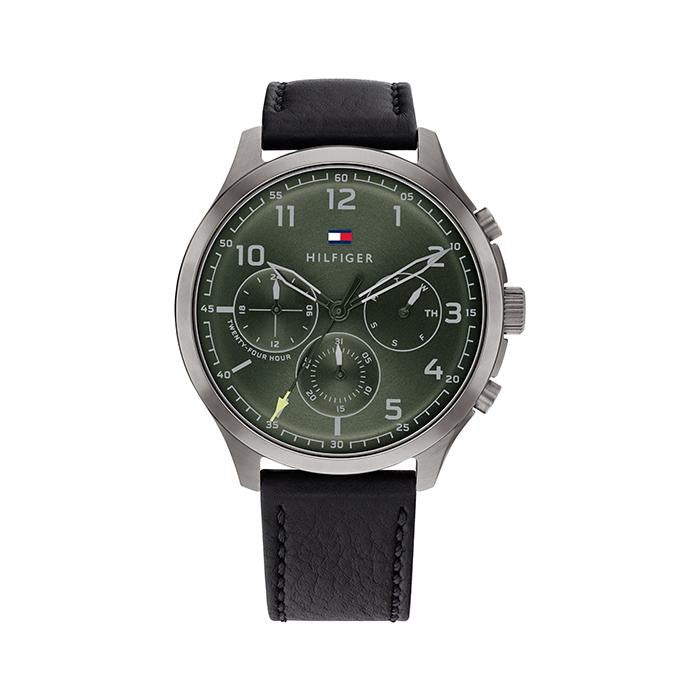 Buy Tommy Hilfiger Green Dial Black Leather Strap Watch for Men - 1791856 in Pakistan