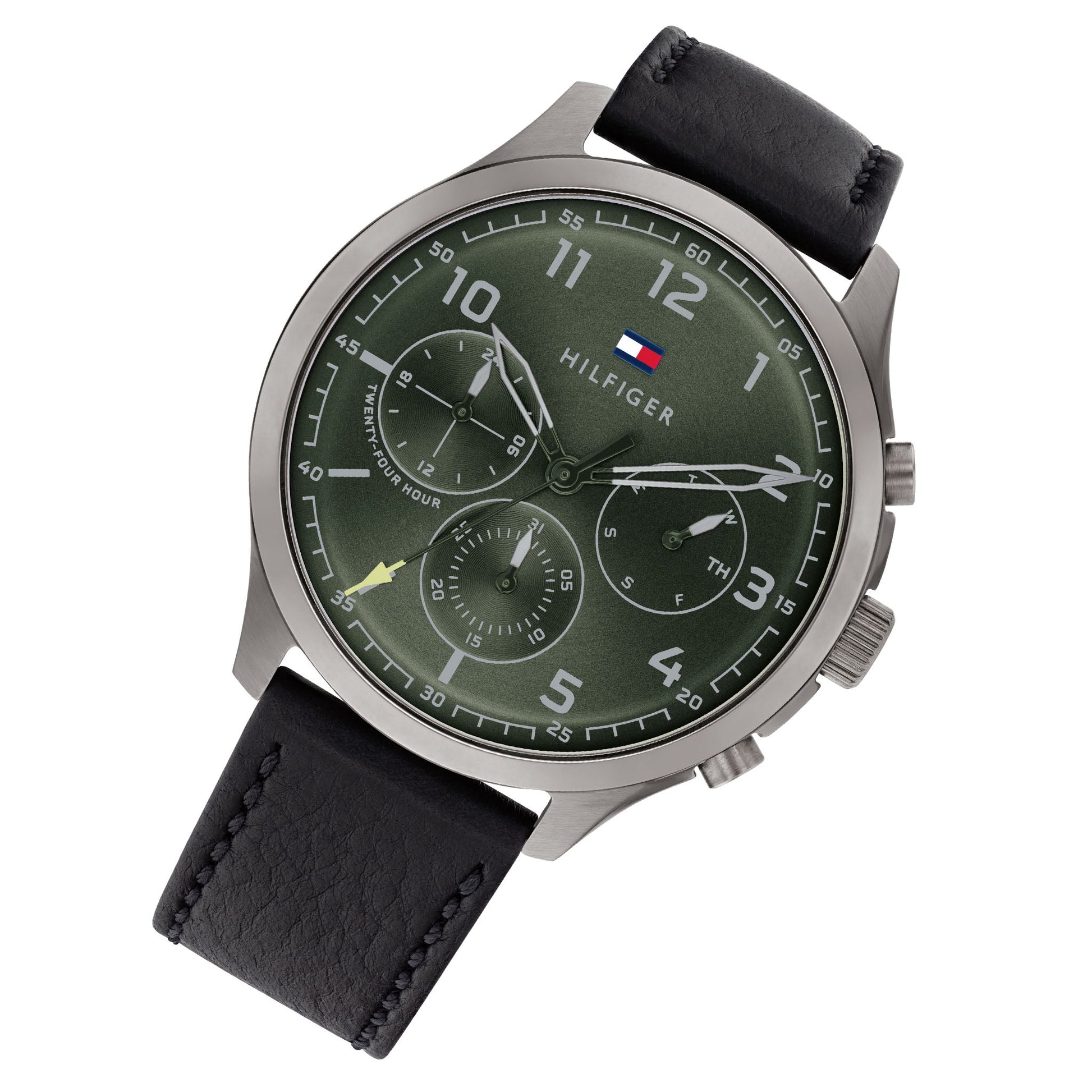 Buy Tommy Hilfiger Green Dial Black Leather Strap Watch for Men - 1791856 in Pakistan