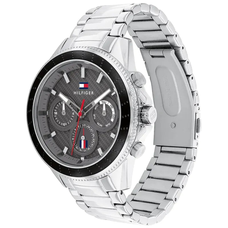 Buy Tommy Hilfiger Mens Quartz Stainless Steel Black Dial 45mm Watch - 1791852 in Pakistan