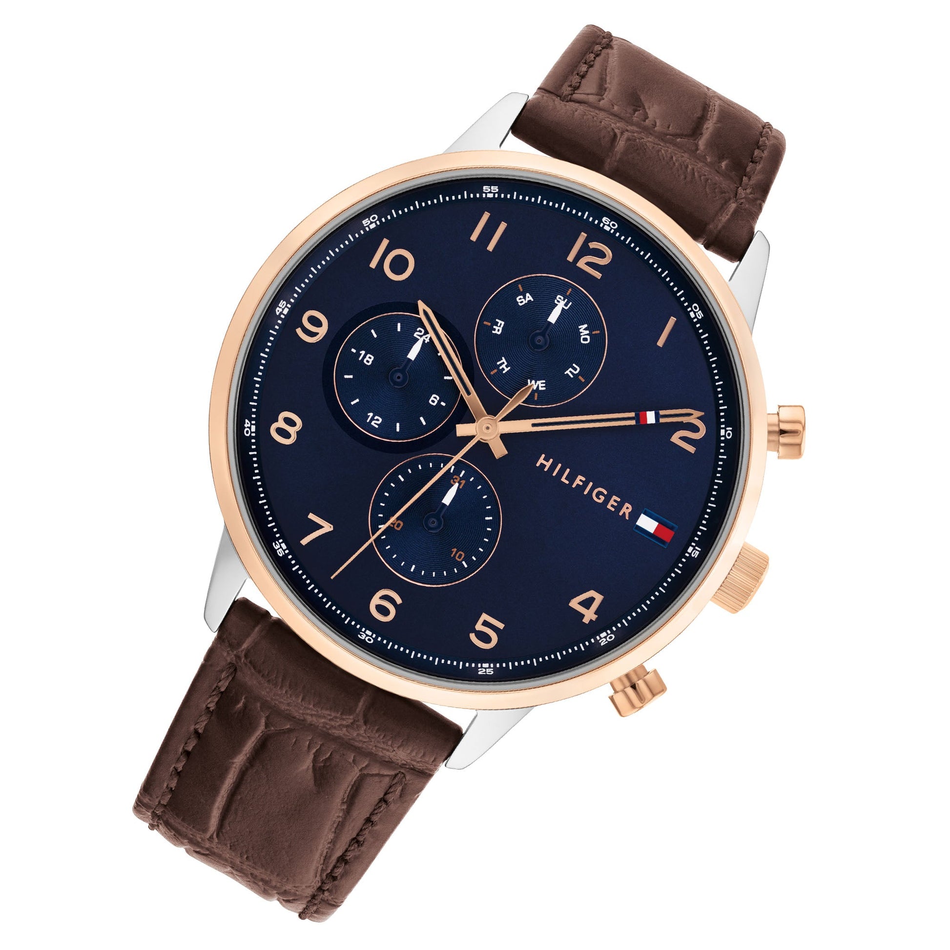 Buy Tommy Hilfiger Mens Quartz Leather Strap Blue Dial 44mm Watch - 1710418 in Pakistan