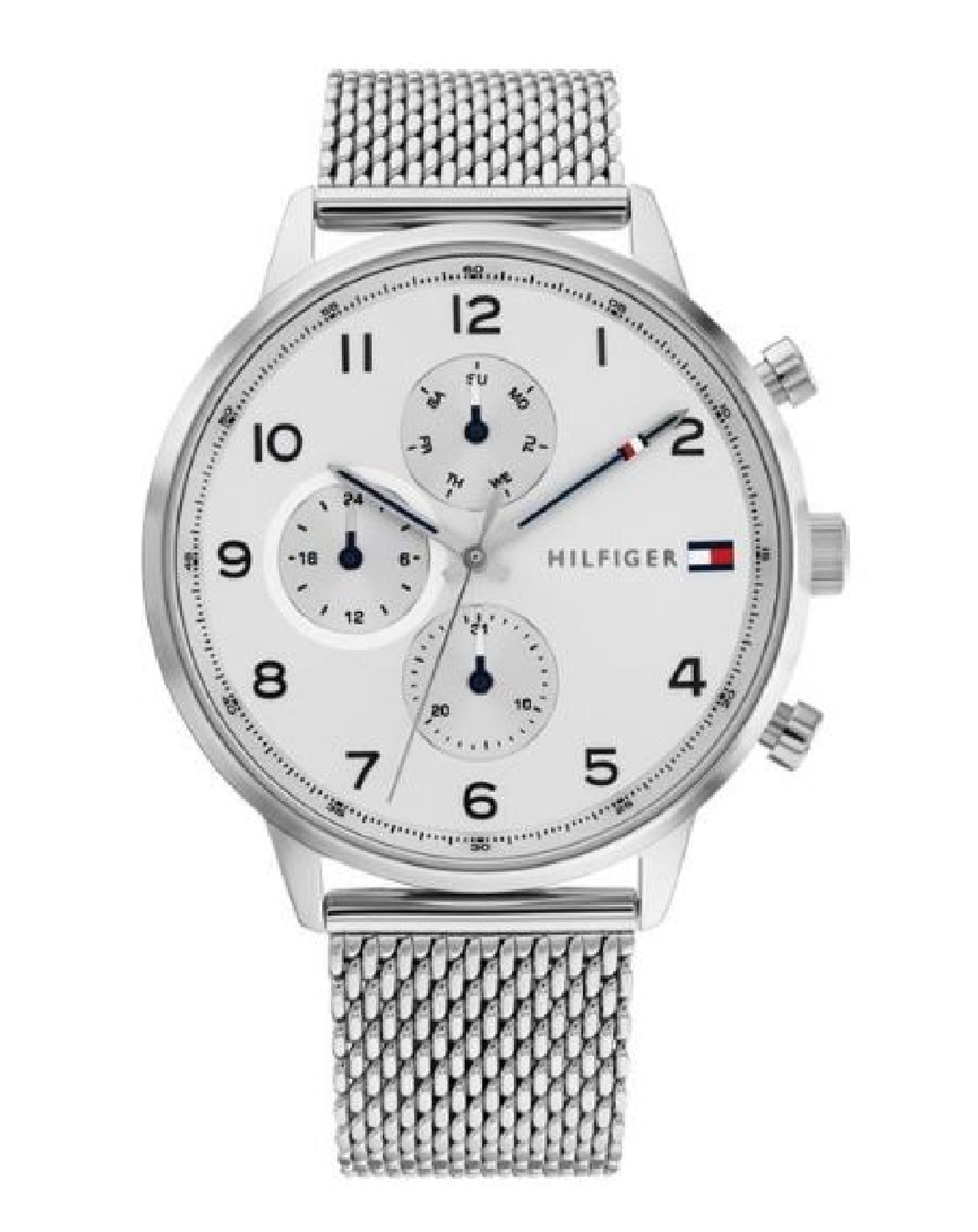 Buy Tommy Hilfiger Mens Quartz Silver Stainless Steel White Dial 44mm Watch - 1791988 in Pakistan