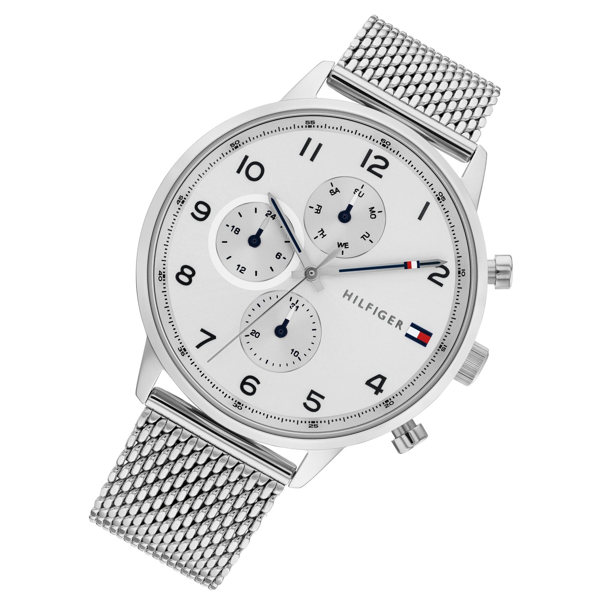 Buy Tommy Hilfiger Mens Quartz Silver Stainless Steel White Dial 44mm Watch - 1791988 in Pakistan