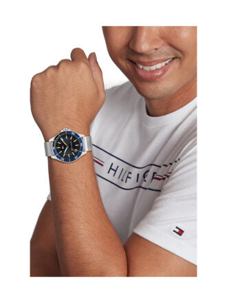 Buy Tommy Hilfiger Mens Quartz Stainless Steel Blue Dial 44mm Watch - 1710401 in Pakistan