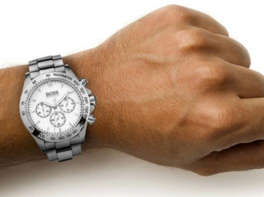 Buy Hugo Boss Mens Chronograph Quartz Stainless Steel White Dial 44mm Watch - 1512962 in Pakistan