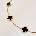 Buy 5 Motifs Clover Pendant Necklace Black in Pakistan