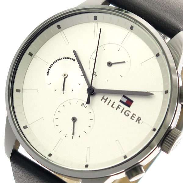 Buy Tommy Hilfiger Chase White Dial Black Leather Strap Watch for Men - 1791489 in Pakistan