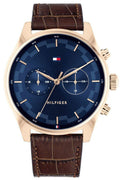 Buy Tommy Hilfiger Mens Quartz Leather Strap Blue Dial 44mm Watch - 1710423 in Pakistan