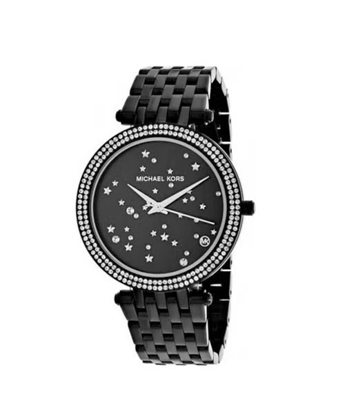 Buy Michael Kors Darci Black Dial with Diamonds Black Steel Strap Watch for Women - MK3787 in Pakistan