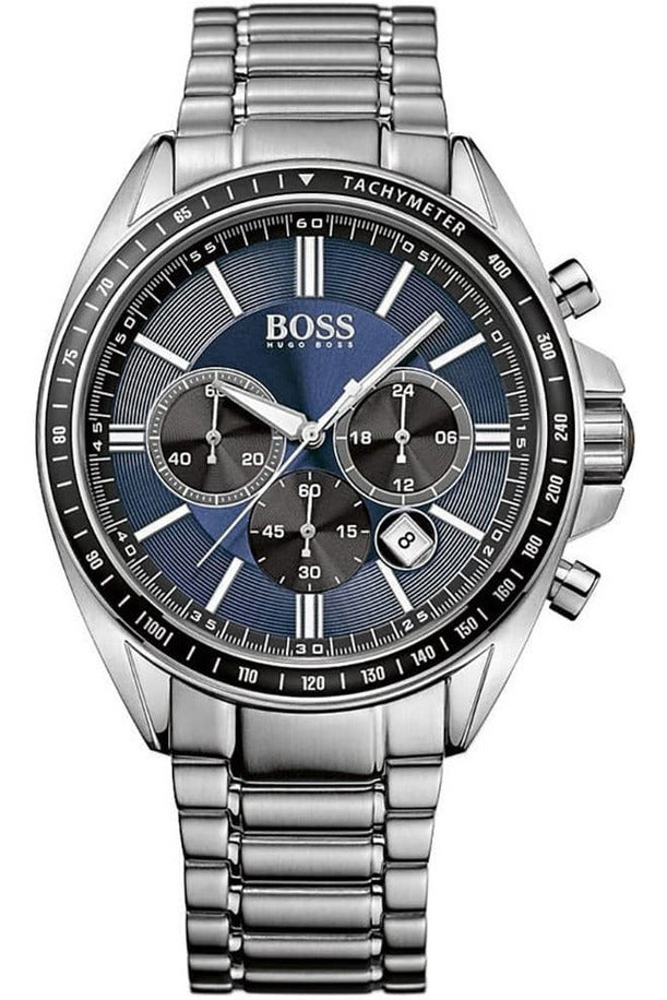 Buy Hugo Boss Mens Chronograph Quartz Stainless Steel Blue Dial 45mm Watch - 1513081 in Pakistan