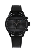 Buy Tommy Hilfiger Mens Quartz Black Leather Strap Black Dial 44mm Watch - 1791595 in Pakistan