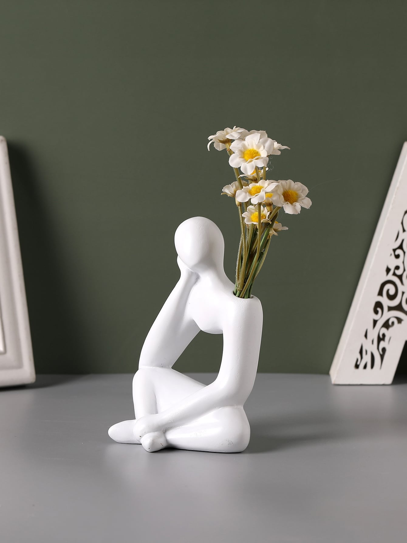 Buy SHEIN Polyresin Figure Design Flower Vase in Pakistan