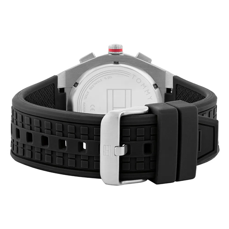 Buy Tommy Hilfiger Men's Quartz Black Silicone Strap Black Dial 44mm Watch 1791898 in Pakistan