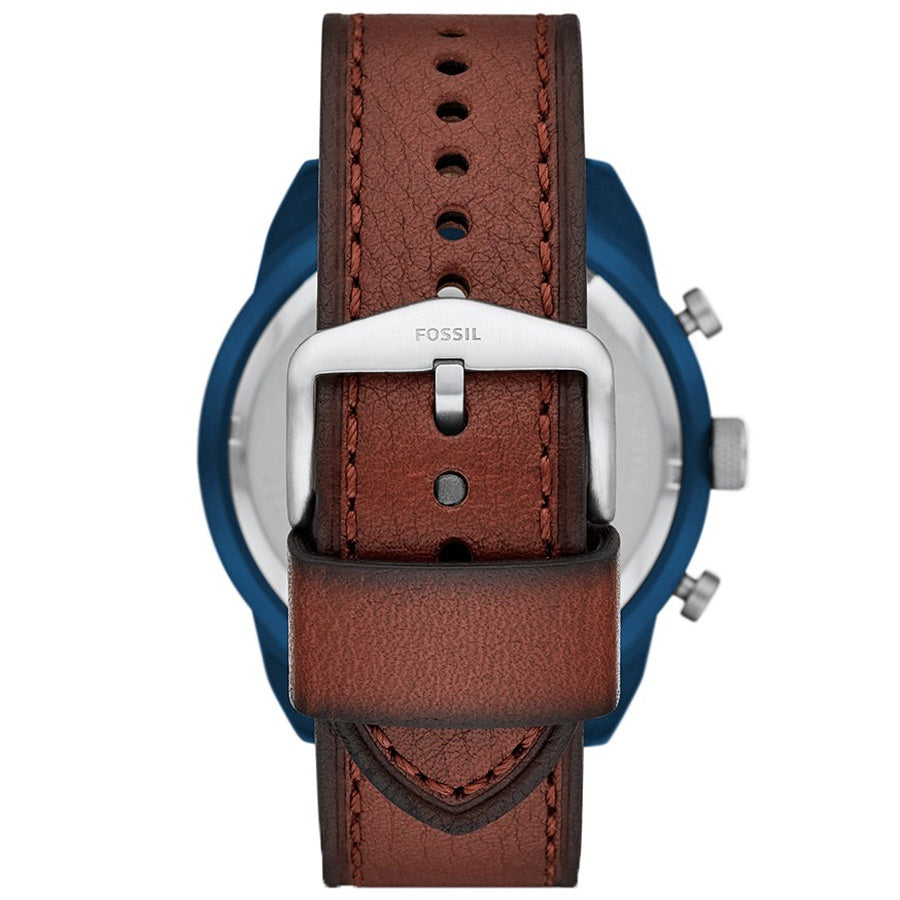 Buy Fossil Men's Quartz Brown Leather Strap Blue Dial 50mm Watch FS5829 in Pakistan