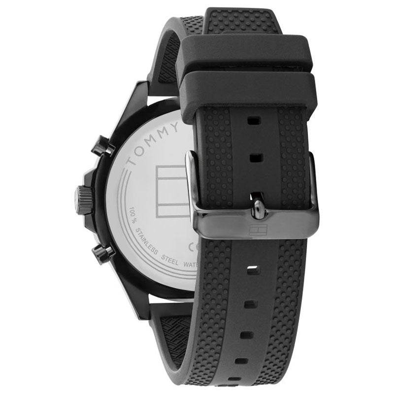Buy Tommy Hilfiger Men's Quartz Black Silicone Strap Black Dial 46mm Watch 1791921 in Pakistan